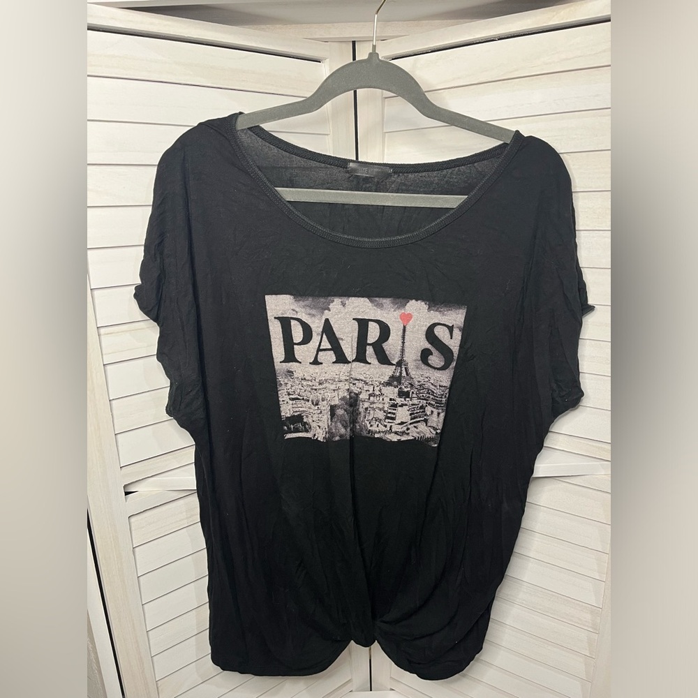 XL black Paris graphic tee